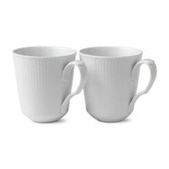 Royal Copenhagen White Fluted Mok 2 Delig