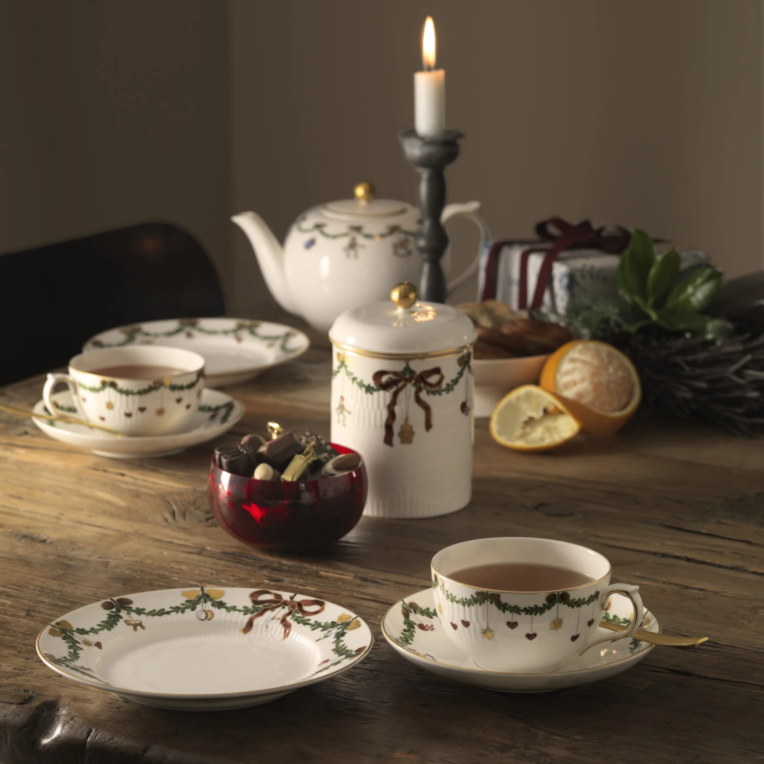 Royal Copenhagen Star Fluted Christmas Kop En Schotel - Afbeelding 3