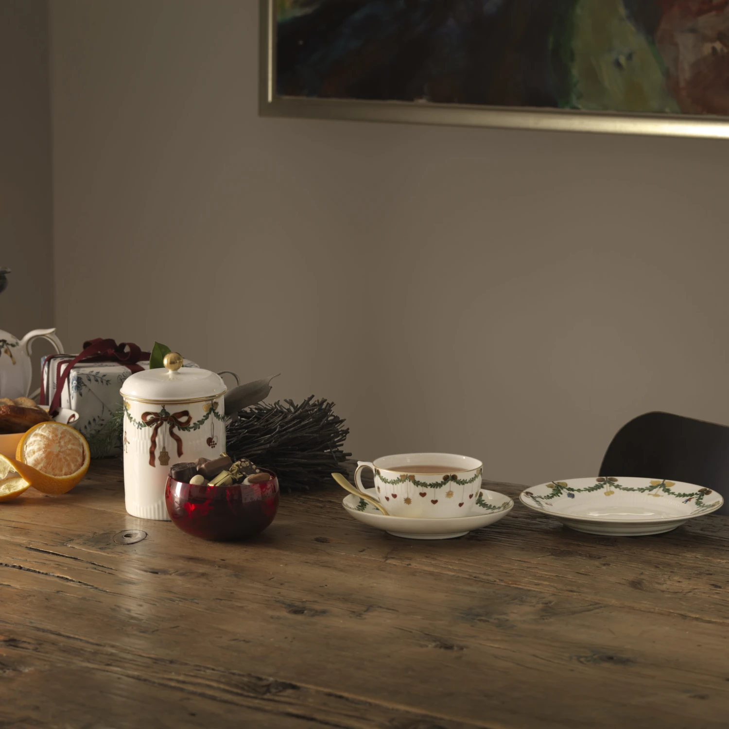 Royal Copenhagen Star Fluted Christmas Kop En Schotel - Afbeelding 2