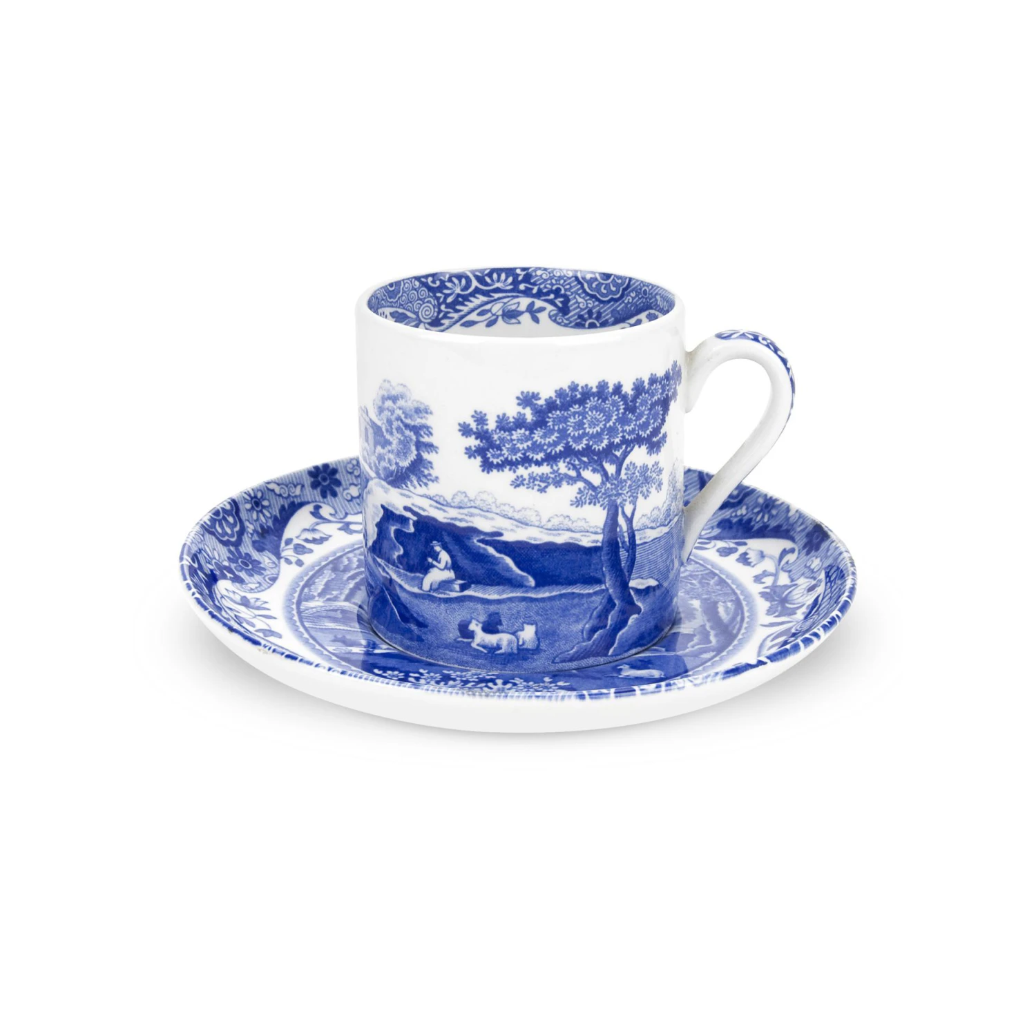 Spode Blue Italian Koffiekopje Met Schotel