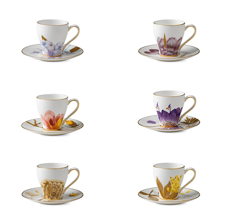 Royal Copenhagen Flora Espressokop Met Schotel 6-pack