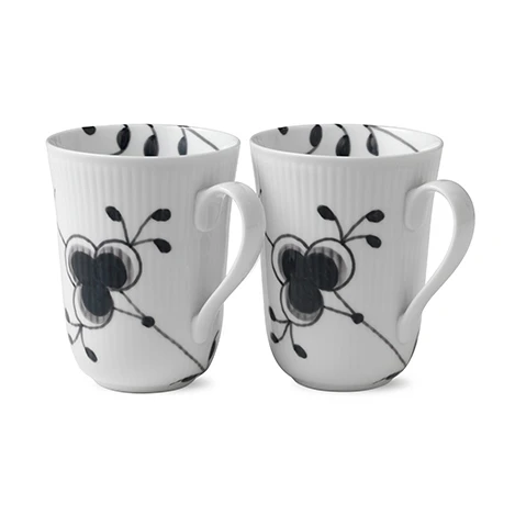 Royal Copenhagen Black Fluted Mega Kop 2-pack