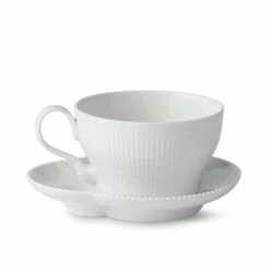 Royal Copenhagen White Elements kop Met Schotel 26 Cl.