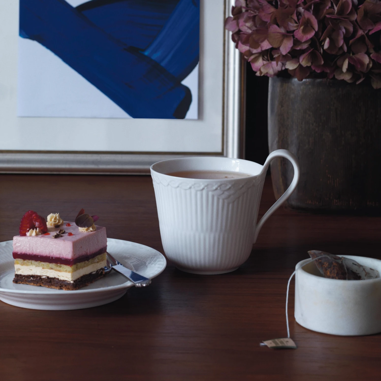 Royal Copenhagen White Fluted Half Lace Mok - Hoog Oor - Afbeelding 3